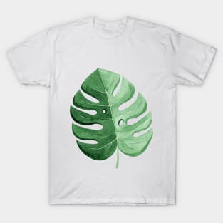 Green monstera palm leaf T-Shirt